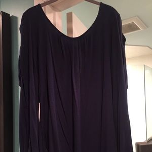 Navy open arm long sleeve top